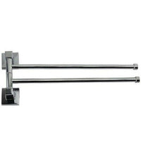 Porta Asciugamani 2 Bracci A Parete Bagno Acciaio Cromato Square 36x14.5cm 59196         