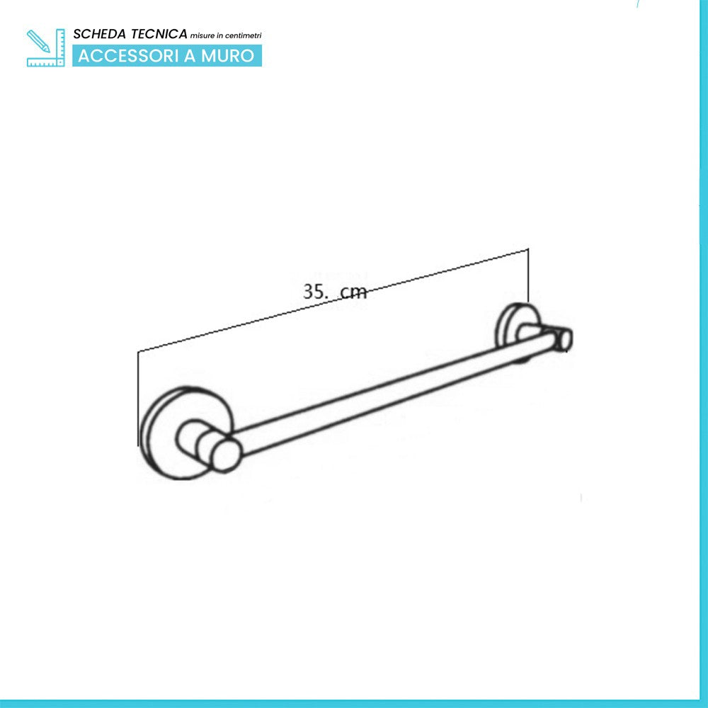 Porta asciugamani a muro 35 cm in metallo cromato Sprint