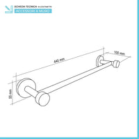 Porta asciugamani a parete 40 cm bianco in acciaio e bambù Haiti
