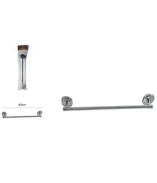 Porta Asciugamani Acciaio Parete Bagno Fissaggio Con Viti O Colla 40cm 52908         