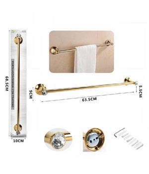 Porta Asciugamani Ad Asta Supporto Per Bagno Da Muro Casa Dorato Oro Dgo-095         