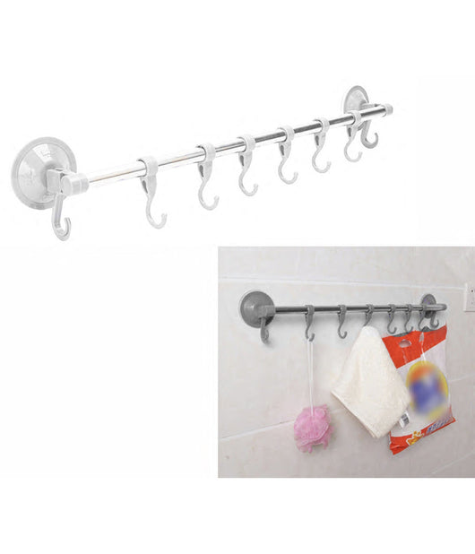 Porta Asciugamani Asciugamano A Parete Con Gancetti Attacco A Ventosa Per Bagno         