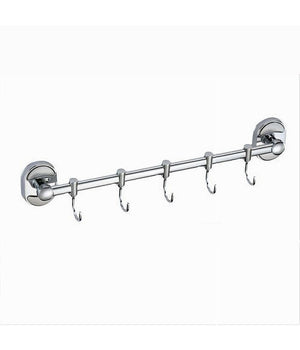 Porta Asciugamani Maniglia Appendino 5 Ganci Fissaggio A Parete Bagno Oval 52006         
