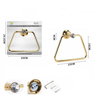 Porta Asciugamani Per Bagno A Muro Parete Salviette Dorato Supporto Arredo Bagno         