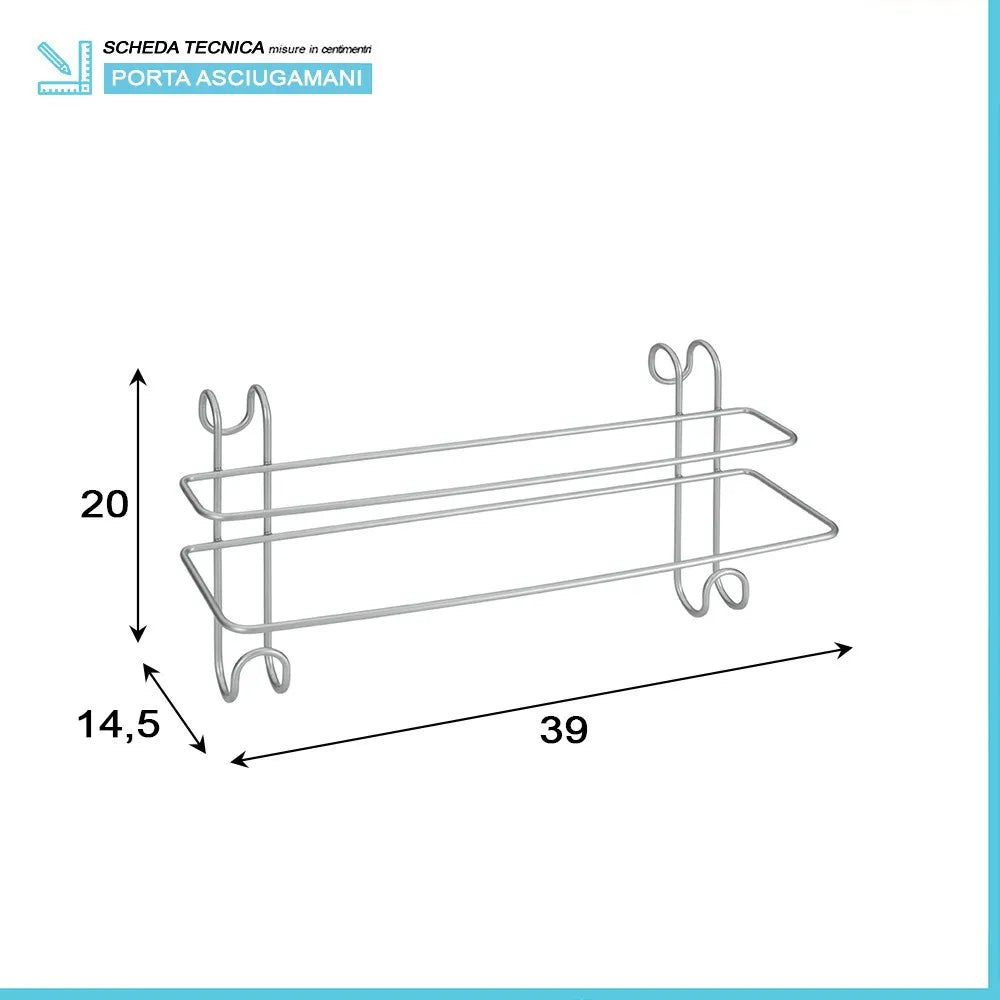 Porta asciugamani per termoarredo in acciaio rivestito con Polytherm grigio