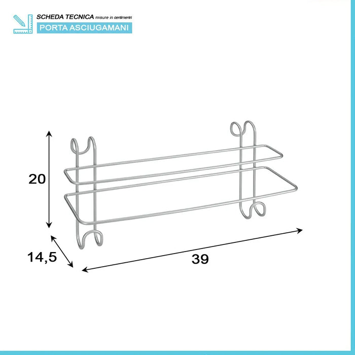 Porta asciugamani per termoarredo in acciaio rivestito con Polytherm grigio