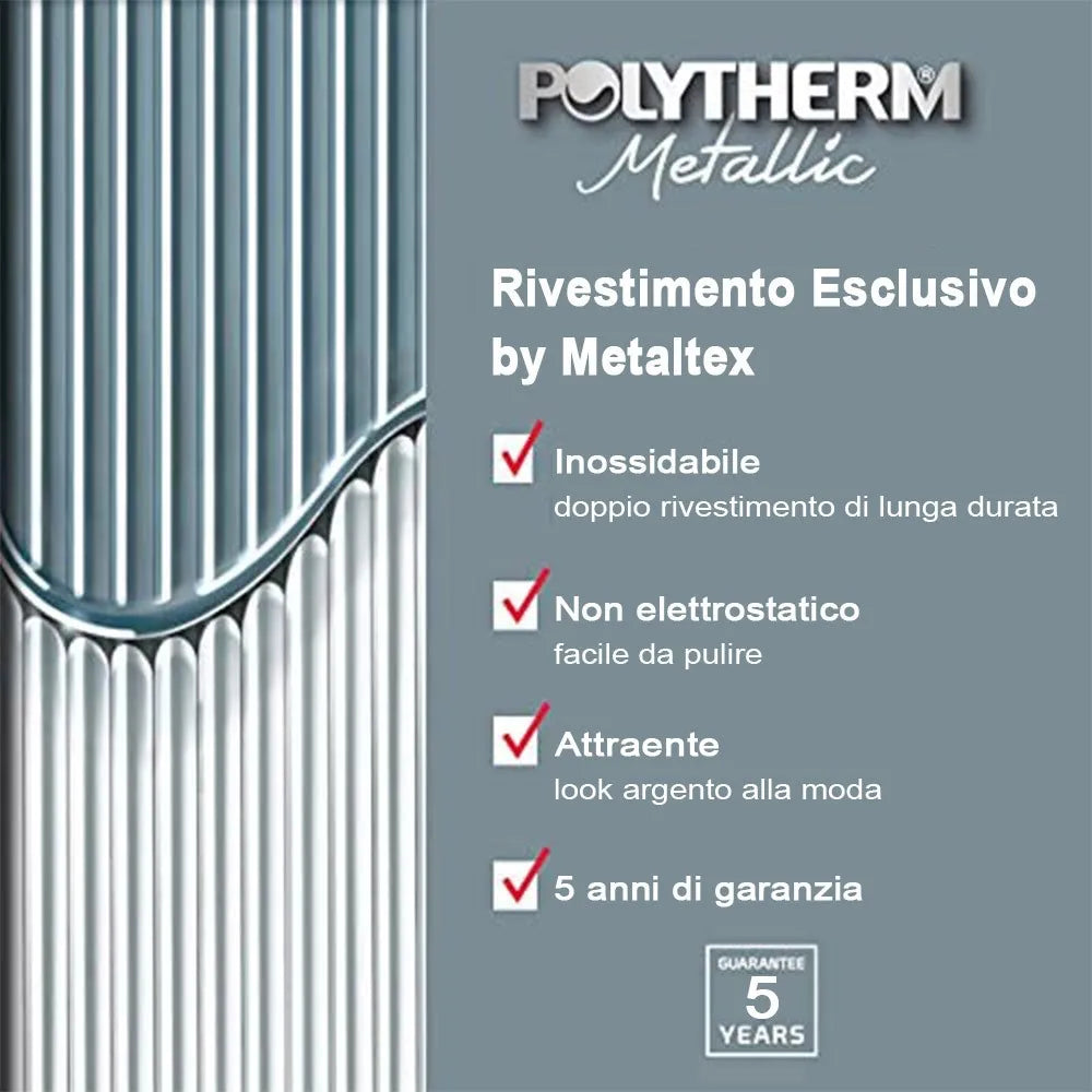 Porta asciugamani per termoarredo in acciaio rivestito con Polytherm grigio