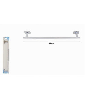 Porta Asciugamano Acciaio Moderno Fissaggio Parete Arredo Bagno Cubo 60 Cm 87212         