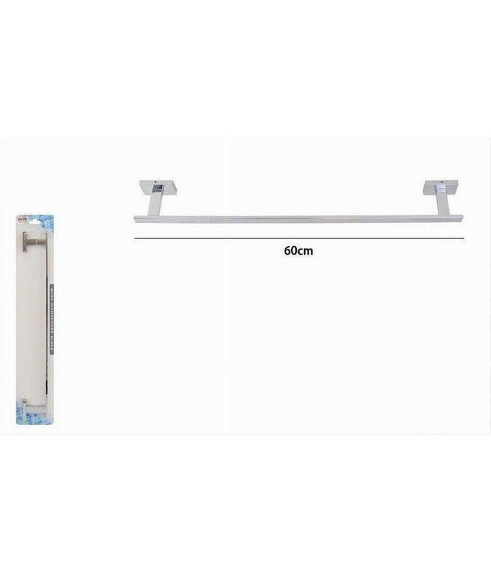 Porta Asciugamano Acciaio Moderno Fissaggio Parete Arredo Bagno Cubo 60 Cm 87212         