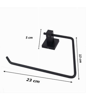 Porta Asciugamano Ad Anello Aperto Da Muro In Acciaio Nero Arredo Da Bagno 79983         
