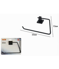 Porta Asciugamano Ad Anello Aperto Da Muro In Acciaio Nero Arredo Da Bagno 79983         