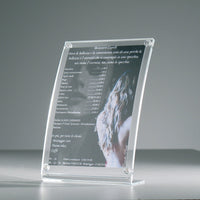 Porta avvisi da banco magnetico in Plexi profilo curvo Monofacciale Verticale A4