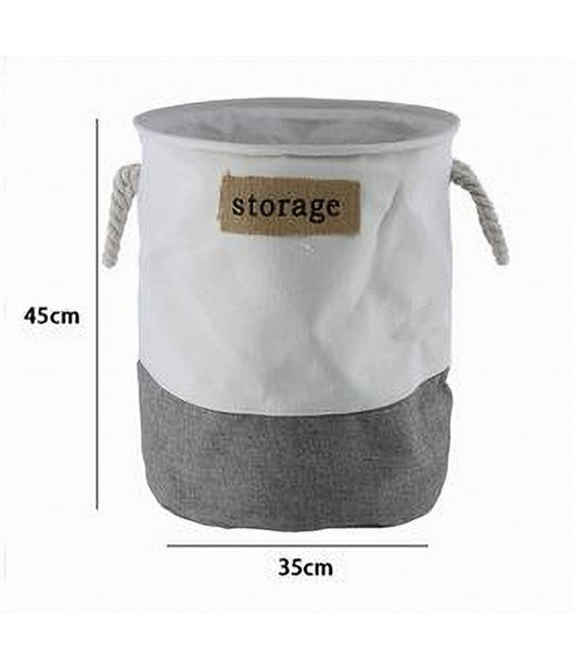 Porta Biancheria Tessuto Con Manici Sacca Riporre Vestiti Sporchi 35x45 Cm 10626         