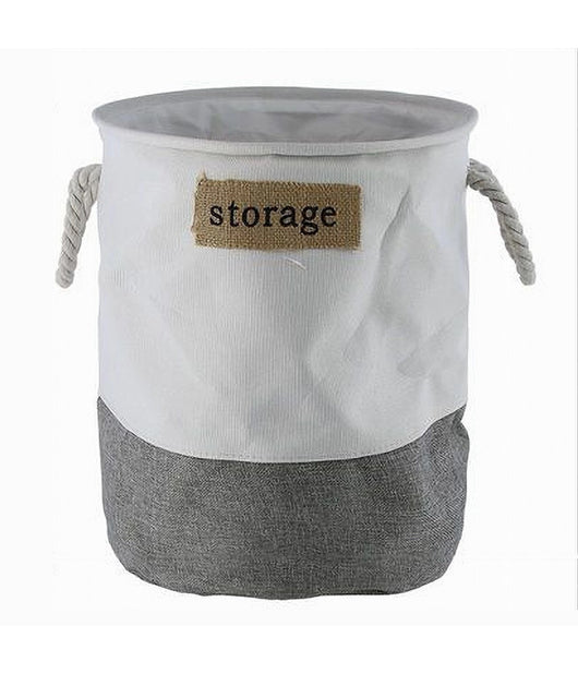 Porta Biancheria Tessuto Con Manici Sacca Riporre Vestiti Sporchi 35x45 Cm 10626         