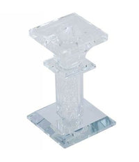 Porta Candela Vetro Diamanti Candeliere Idea Regalo Bomboniera Cristallo 6x6x15.5         