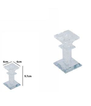 Porta Candela Vetro Diamanti Candeliere Idea Regalo Bomboniera Cristallo 6x6x9.7         