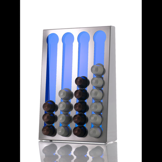 Porta capsule da caffè compatibile con capsule Nespresso® – Acciaio inox – 32 capsule – KAPSULAS