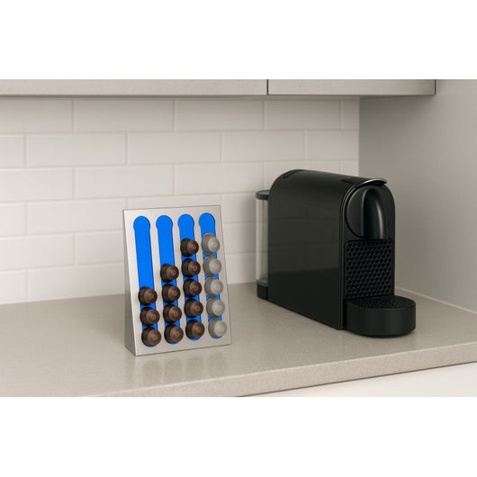 Porta capsule da caffè compatibile con capsule Nespresso® – Acciaio inox – 32 capsule – KAPSULAS
