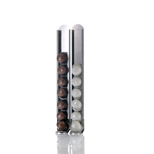 Porta Capsule de parete, Distributore di capsule compatibile con Nespresso, set di 2, acciaio inox