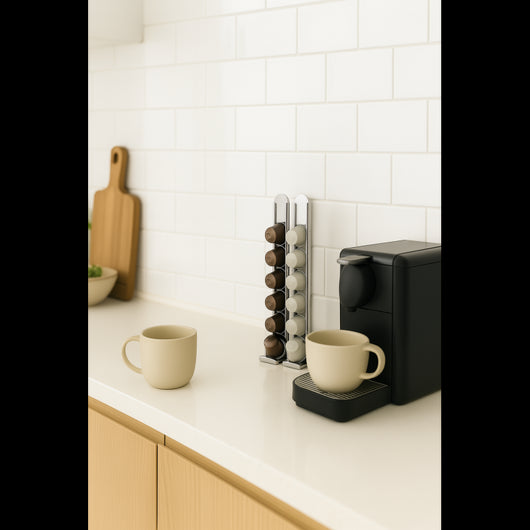 Porta Capsule de parete, Distributore di capsule compatibile con Nespresso, set di 2, acciaio inox