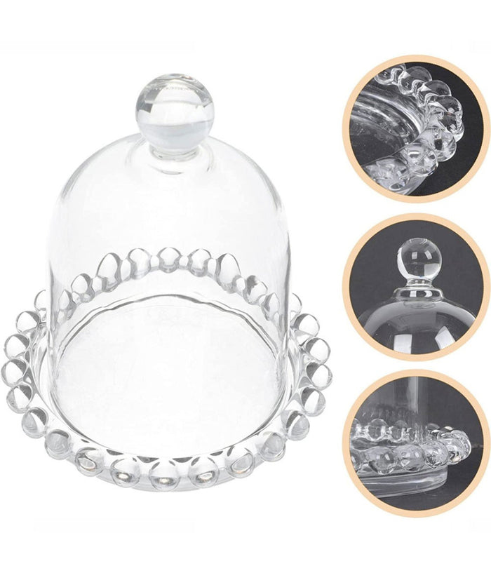 Porta Caramelle Porta Burro Con Cupola Confetti In Vetro Trasparente Bomboniera         