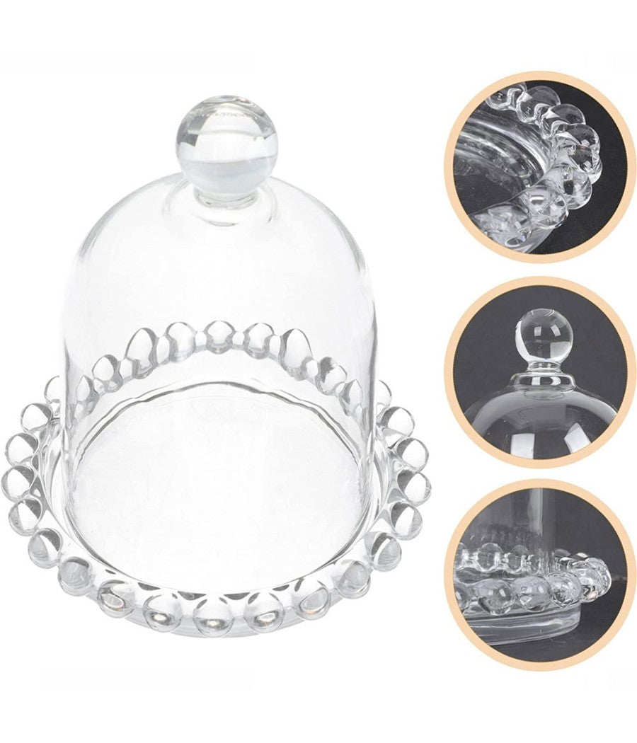 Porta Caramelle Porta Burro Con Cupola Confetti In Vetro Trasparente Bomboniera         