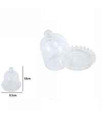 Porta Caramelle Porta Burro Con Cupola Confetti In Vetro Trasparente Bomboniera         