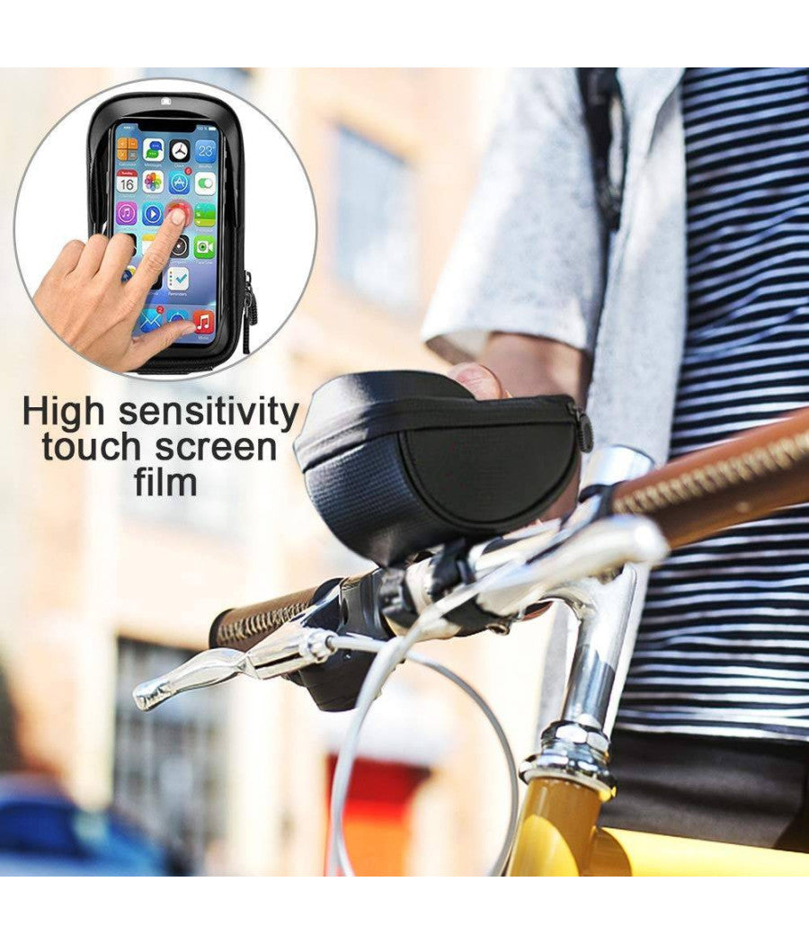 Porta Cellulare Smartphone Per Bicicletta Supporto Borsa Astuccio Impermeabile         