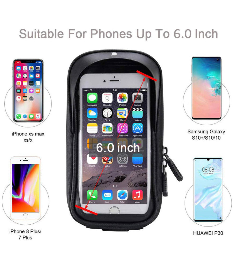 Porta Cellulare Smartphone Per Bicicletta Supporto Borsa Astuccio Impermeabile         