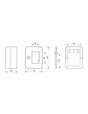 Cassetta per chiavi rossa con vetro e martelletto d'emergenza - 152X118X80MM - 2 Chiavi, Lockout Tagout LOTO - THIRARD