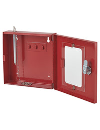 Cassetta per chiavi rossa con vetro e martelletto d'emergenza 170X175X55mm - 2 Chiavi, Lockout Tagout LOTO - THIRARD