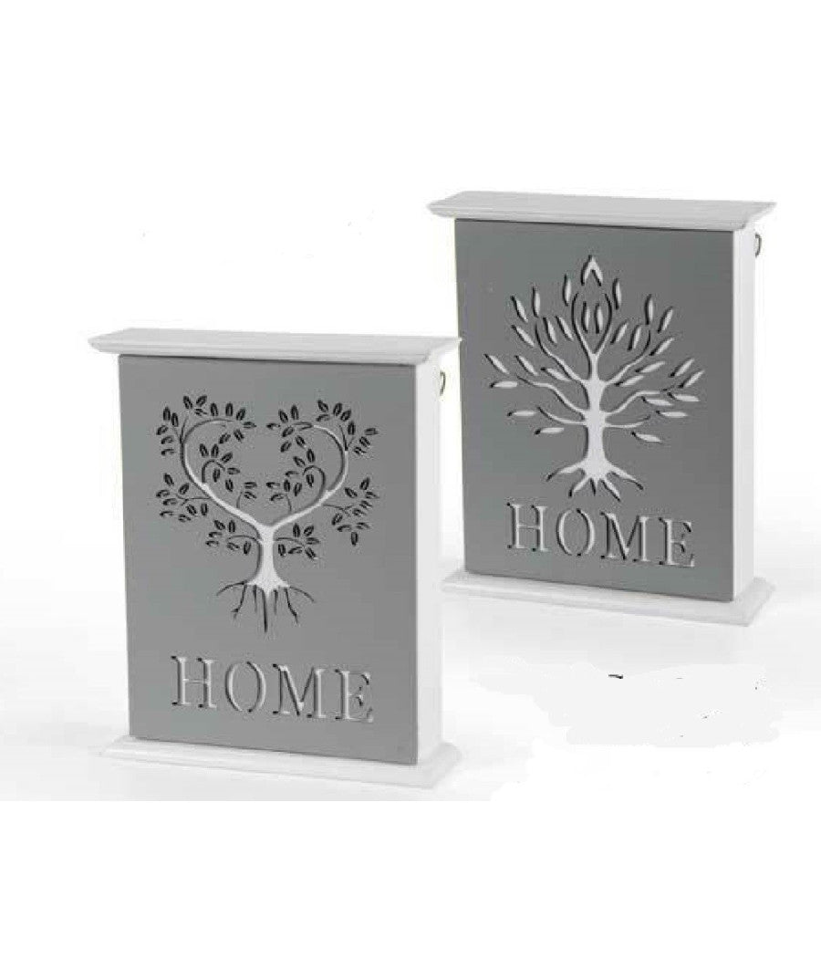 Porta Chiavi Parete 20x6x24cm Legno Decoro Home Moderno Decori Assortiti 818585         