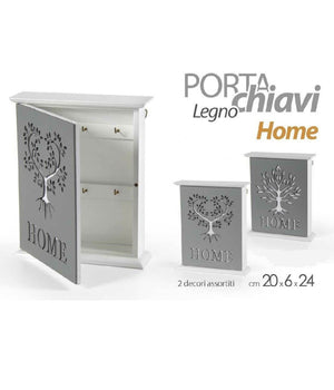 Porta Chiavi Parete 20x6x24cm Legno Decoro Home Moderno Decori Assortiti 818585         