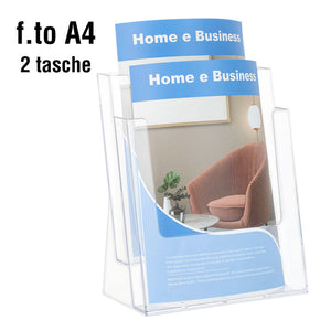 Porta depliant da banco 2 tasche A4 Verticale