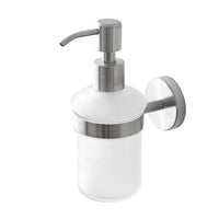 Porta dispenser per sapone liquido in vetro e acciaio inox satinato Galassia