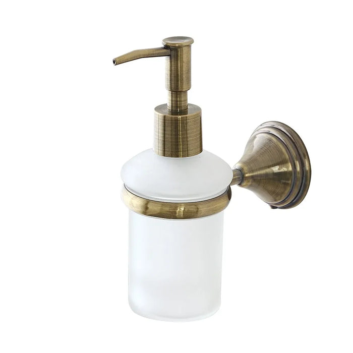 Porta dispenser sapone liquido da muro in acciaio finitura bronzo kit fissaggio incluso Iris