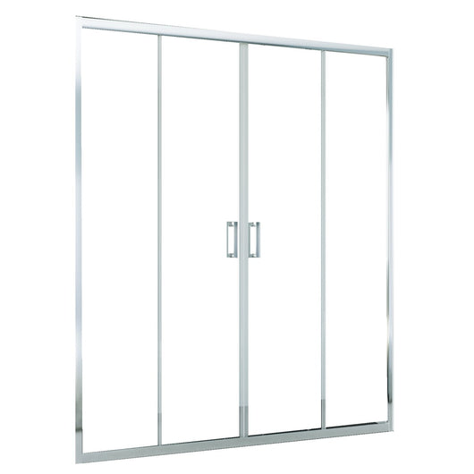 Porta doccia 2 ante scorrevoli cromata anticalcare h195 6mm agata, misura 140