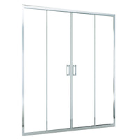 Porta doccia 2 ante scorrevoli cromata anticalcare h195 6mm agata, misura 142