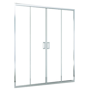 Porta doccia 2 ante scorrevoli cromata anticalcare h195 6mm agata, misura 142
