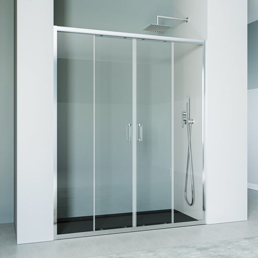 Porta doccia 2 ante scorrevoli cromata anticalcare h195 6mm agata, misura 142