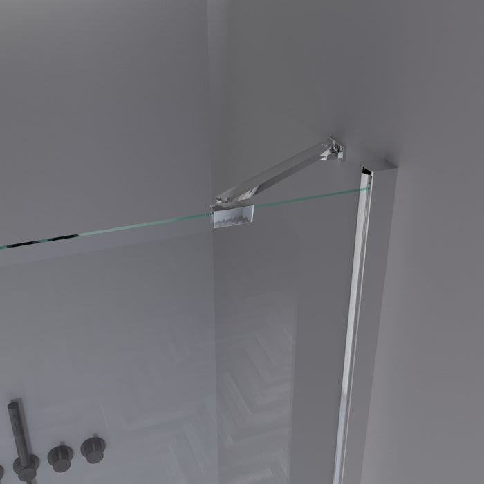 Porta doccia a soffietto senza profili in cristallo 6mm h195 rea, misura 170