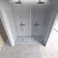 Porta doccia a soffietto senza profili in cristallo 6mm h195 rea, misura 175