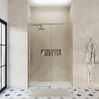 Porta doccia 110cm apertura scorrevole profili cromo vetro 8mm h195 | Antille