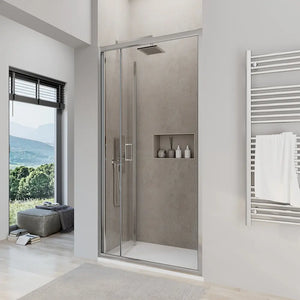 Porta doccia 90 cm apertura a libro vetro trasparente | Capri