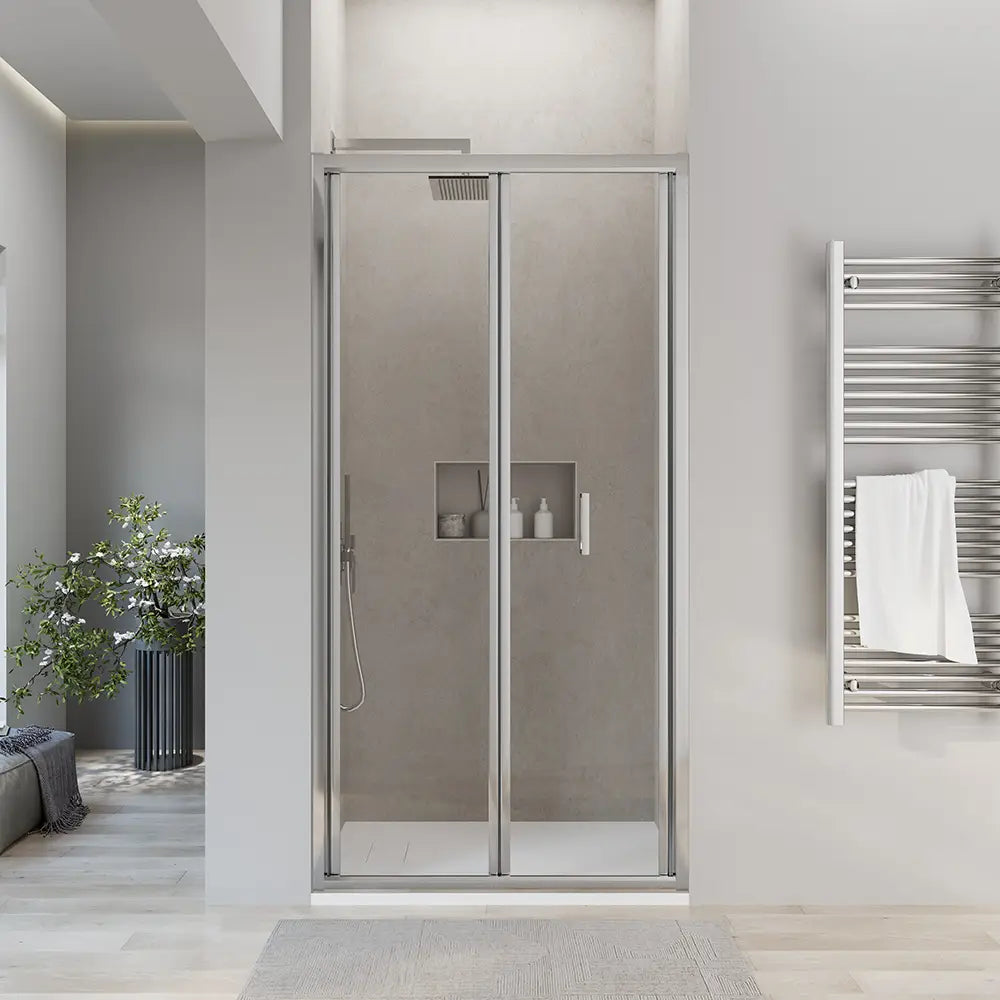 Porta doccia 80 cm apertura a libro vetro trasparente | Capri