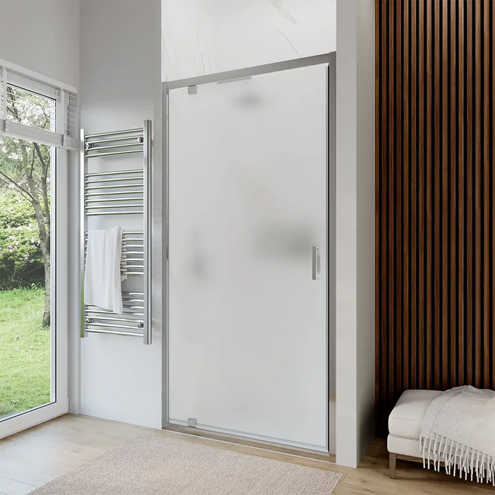 Porta doccia 90 cm apertura a battente vetro opaco | Apulia