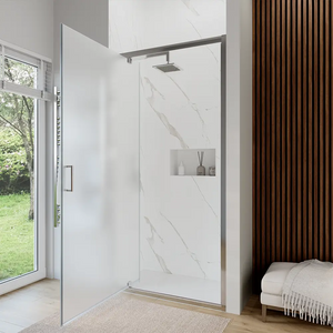 Porta doccia 90 cm apertura a battente vetro opaco | Apulia