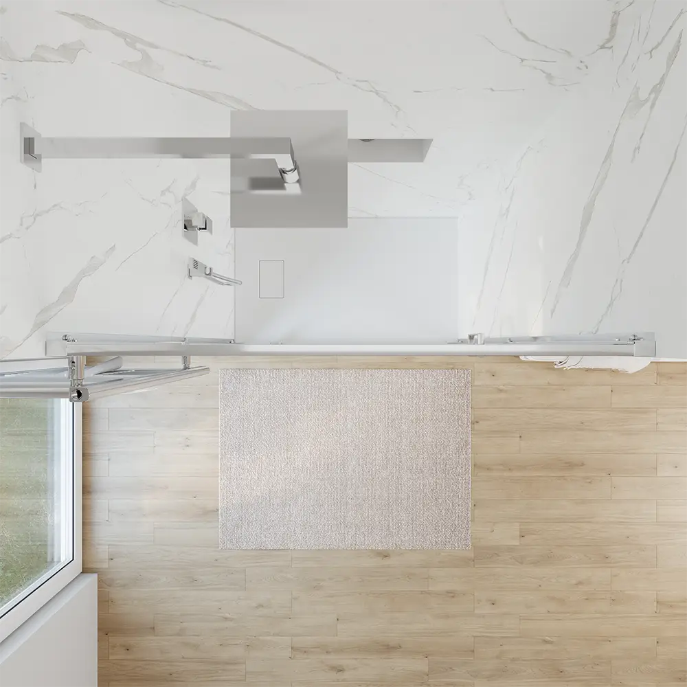 Porta doccia 80 cm apertura a battente vetro opaco | Apulia