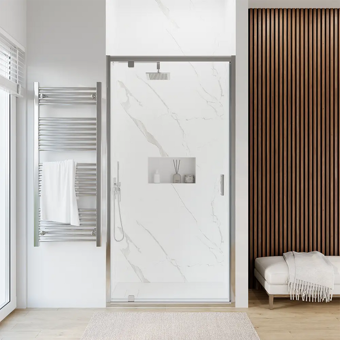 Porta doccia 80 cm apertura a battente vetro trasparente | Apulia