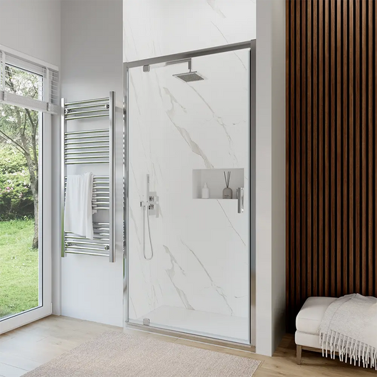 Porta doccia 80 cm apertura a battente vetro trasparente | Apulia